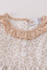 Beige leopard ruffle dress