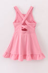 Pink active sporty ruffle tennis dress