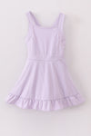 Purple active sporty ruffle tennis dress