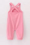 Pink active sporty gymnastic girl overall