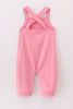 Pink active sporty gymnastic girl overall