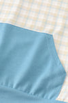 Teal plaid boy hoodie pants set