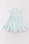 Blue stripe ruffle dress