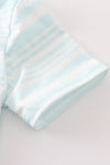 Blue stripe ruffle boy pants set