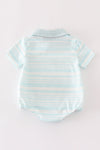 Blue stripe ruffle boy bubble