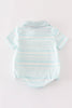 Blue stripe ruffle boy bubble