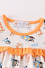 Orange character ruffle girl set