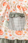 Green pumpkin ruffle girl pants set