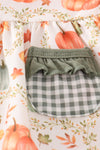 Green pumpkin ruffle baby set