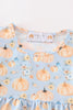 Pumpkin print ruffle girl set