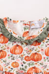 Green pumpkin ruffle girl set