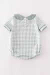 Green gingham boy bubble