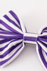 Purple stripe piggie hair bow