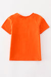 Orange GO TIGERS embroidery boy top