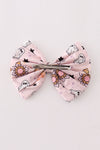 Pink halloween hair bow