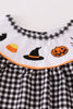 Halloween embroidery girl romper