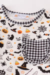 Halloween zip girl pajamas set