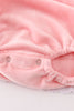 Pink velvet pumpkin embroidery ruffle girl bubble