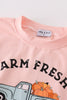 Pink farm fresh pumpkins girl top