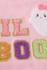 Pink halloween LIL BOO chenille patch girl bubble