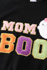 Black halloween MOM&GIRL BOO chenille patch top