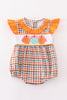 Pumpkin french knot gingham girl bubble