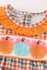 Pumpkin french knot gingham girl bubble