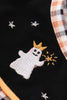 Halloween ghost embroidery plaid girl set