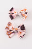 Happy halloween piggie hair bow