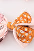 Pink pumpkin piggie hair bow