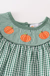 Green gingham pumpkin embroidery girl set