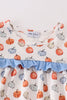 Blue pumpkin girl ruffle pants set