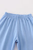 Blue pumpkin girl ruffle pants set