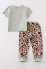 Sage camouflage deer applique pants set