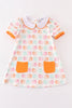 Pumpkin print girl dress