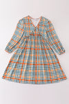 Green plaid mom&me dress