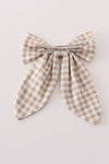 Khaki gingham piggie hair sailor bow