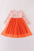 Orange halloween ghost tutu dress