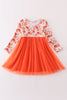 Pink pumpkin print tutu dress