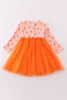 Orange character print tutu dress