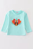 Green turkey applique boy top