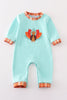 Green turkey applique boy romper