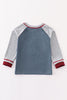 Blue turkey applique boy raglan top