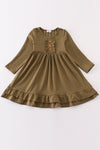 Forest ruffle girl dress