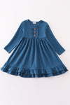 Blue ruffle girl dress