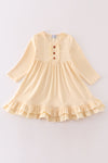 Cream ruffle girl dress