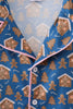 Navy gingerbread print mom gown
