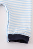 Navy plaid nativity embroidery boy romper