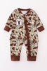 Camouflage antler embroidery girl romper