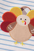 Thanksgiving turkey fleece applique girl set